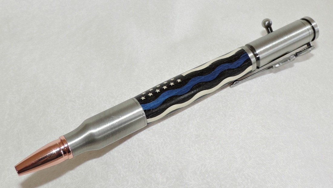 Bolt Action Pen with Laminated Dyed Maple