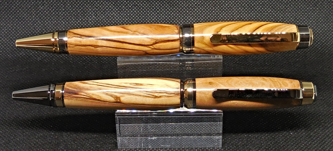 Artisan Slimline Ballpoint Pen With Magenta Box Elder Burl Wood Barrel